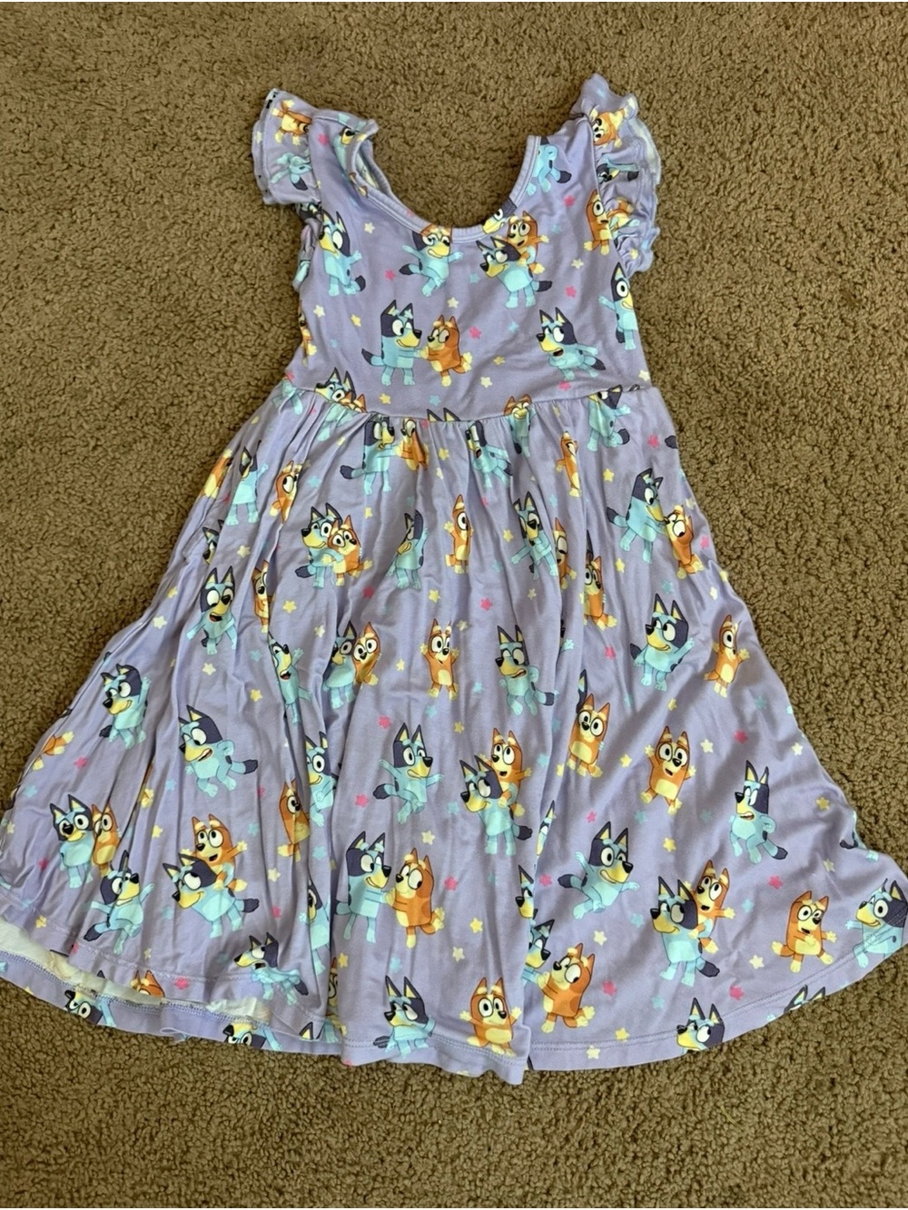 Little Sleepies Lavender Bluey Print Twirl Dress